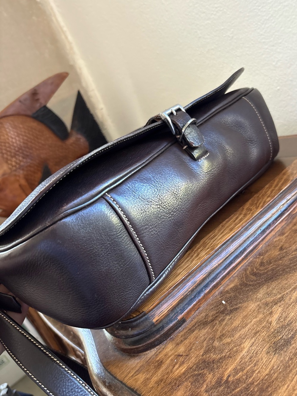 Prada Dark Brown Pebbled Leather crossbody Bag - Picture 4 of 10